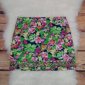 Lilly Pulitzer floral skirt beautiful trend sz 8